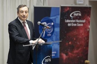 Il presidente del Consiglio Mario Draghi in visita ai laboratori del Gran Sasso&nbsp;