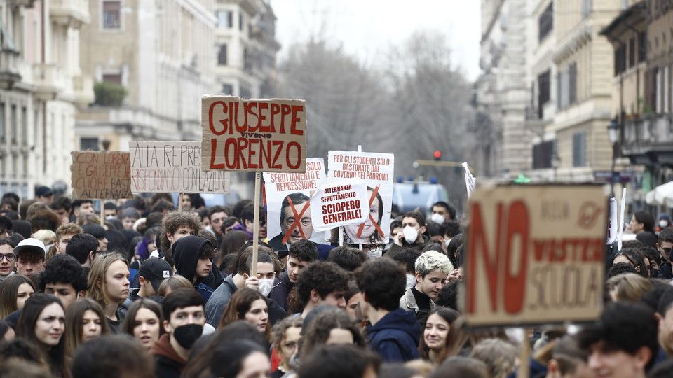 Il corteo degli studenti di Roma&nbsp;