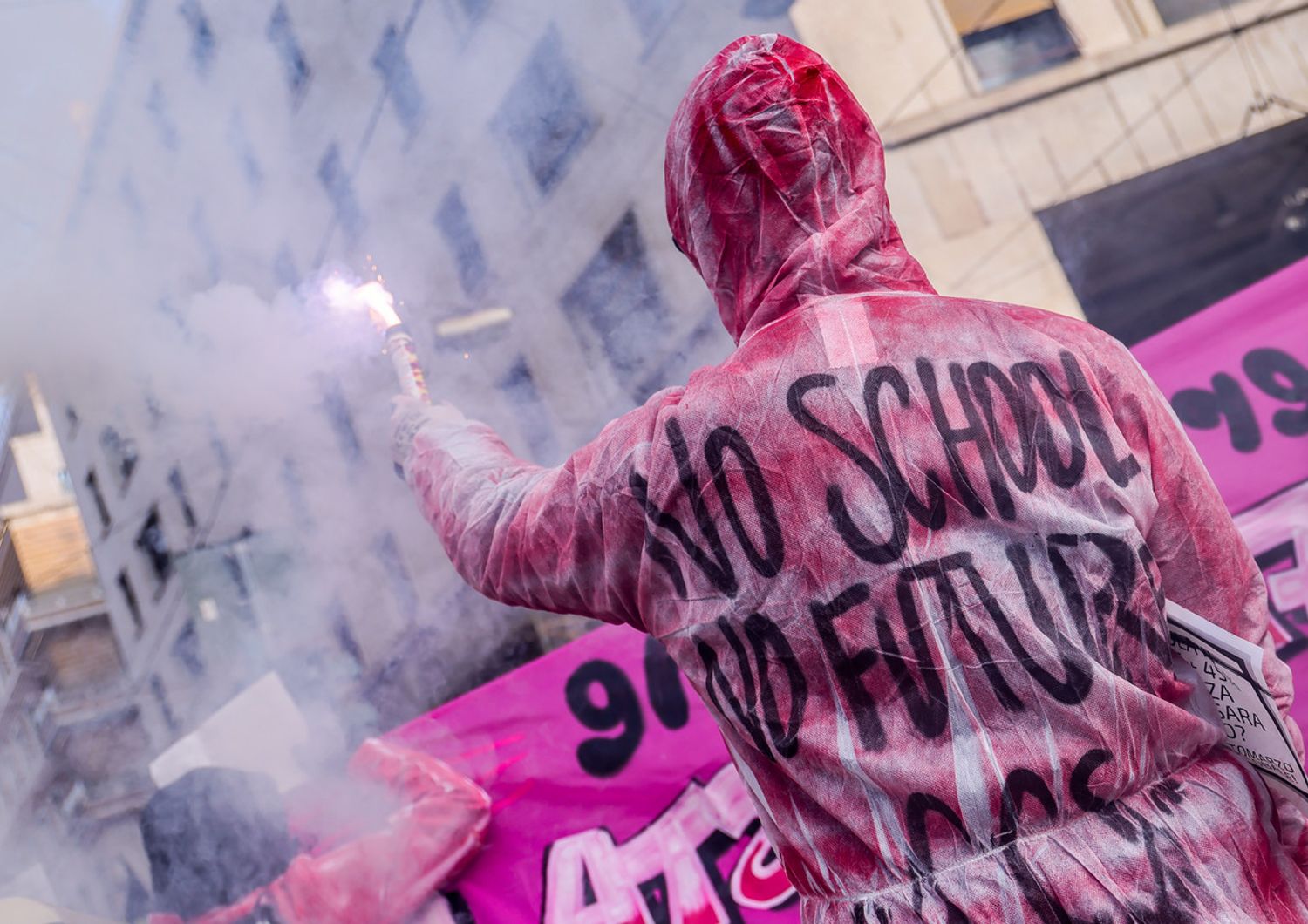 La manifestazione degli studenti a Milano&nbsp;