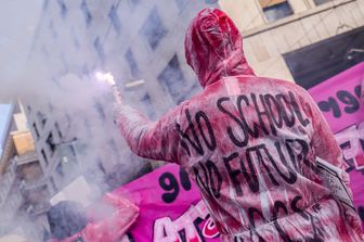 La manifestazione degli studenti a Milano&nbsp;