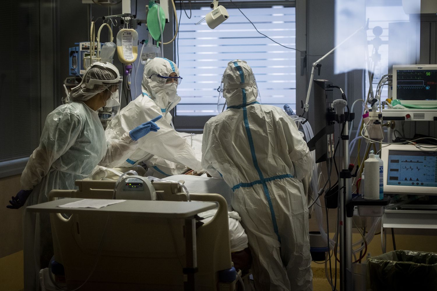 Reparto di terapia intensiva per il Covid 19 nell'ospeale romano Sant'Andrea&nbsp;