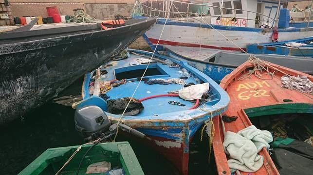 Barca dei migranti a Lampedusa