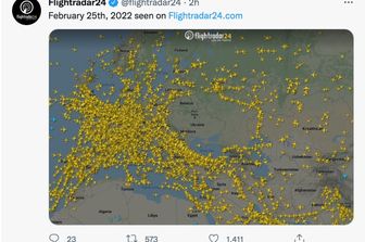 Lo spazio aereo Ucraino vuoto