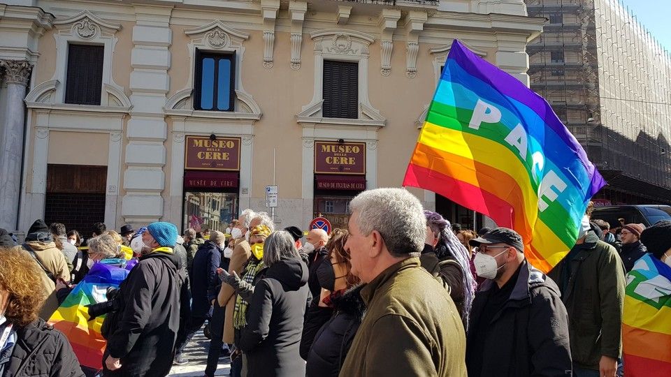 Roma, manifestazione per la pace a piazza Santissimi Apostoli&nbsp;