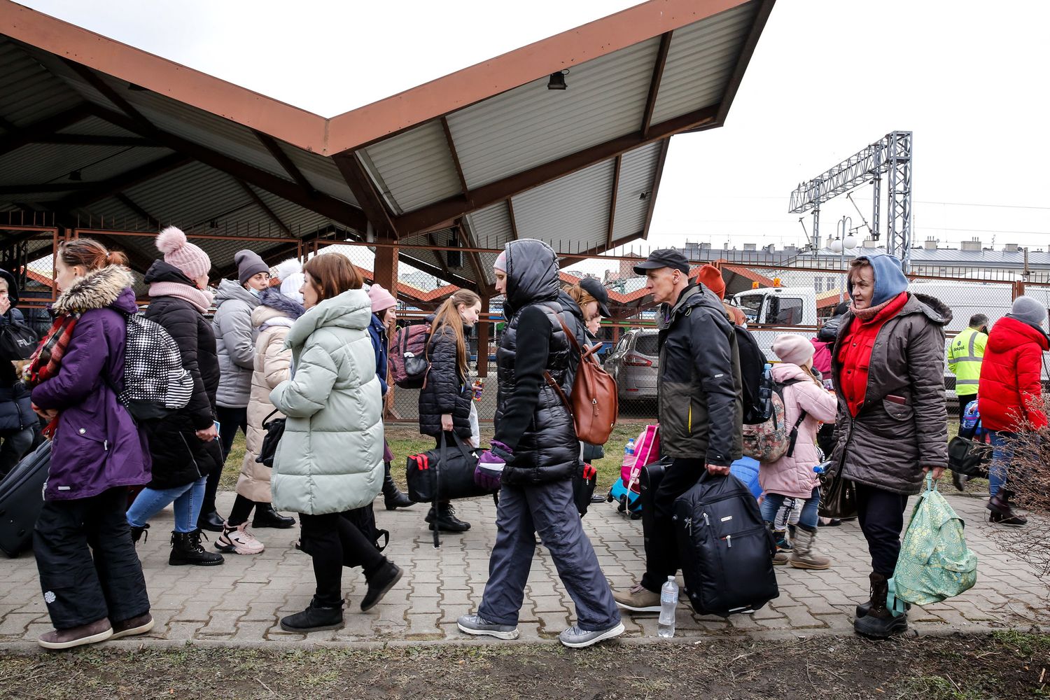 Ucraini in fuga dalla guerra giunti in Polonia&nbsp;