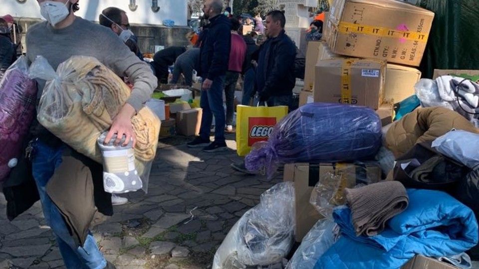 Basilica di Santa Sofia a Roma: consegna dei pacchi per l'Ucraina