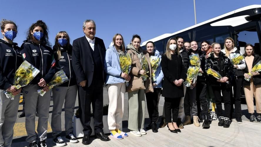 Le atlete ucraine del nuoto sincronizzato a Ostia&nbsp;