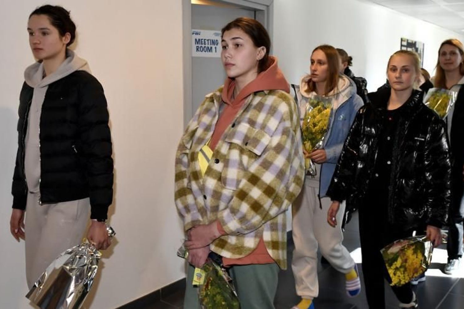 Le atlete ucraine del nuoto sincronizzato a Ostia