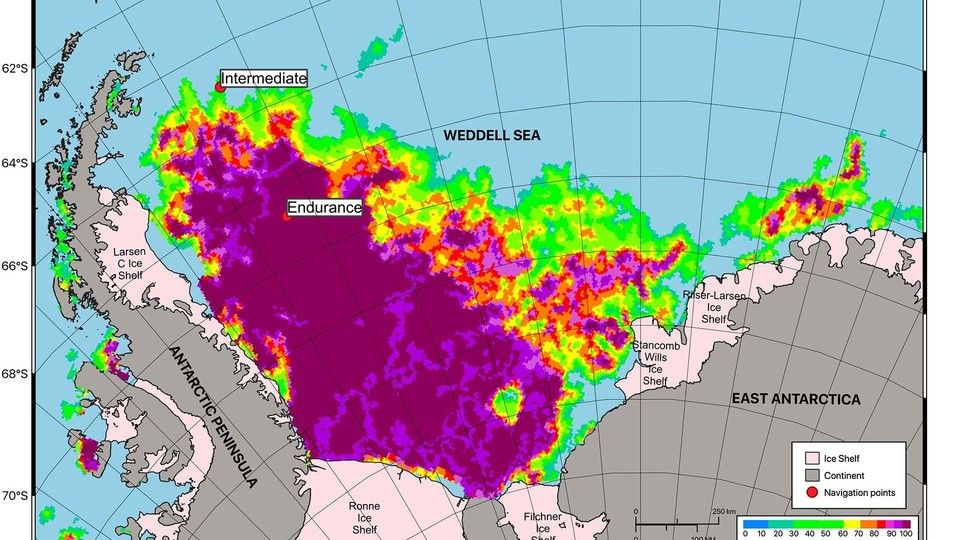 La localizzazione del relitto dell'Endurance