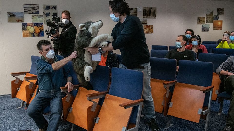 La sala briefing della spedizione Endurance 22