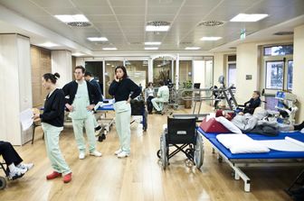 La palestra del centro di riabilitazione dell'ospedale San Raffaele di Roma