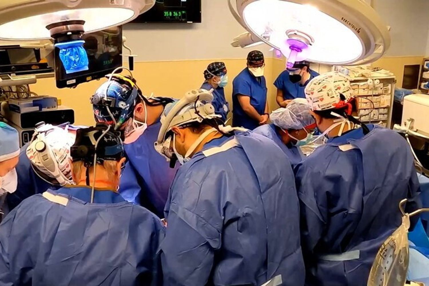 La sala operatoria in cui &egrave; stato compiuto il primo trapianto di un cuore di maiale su un uomo