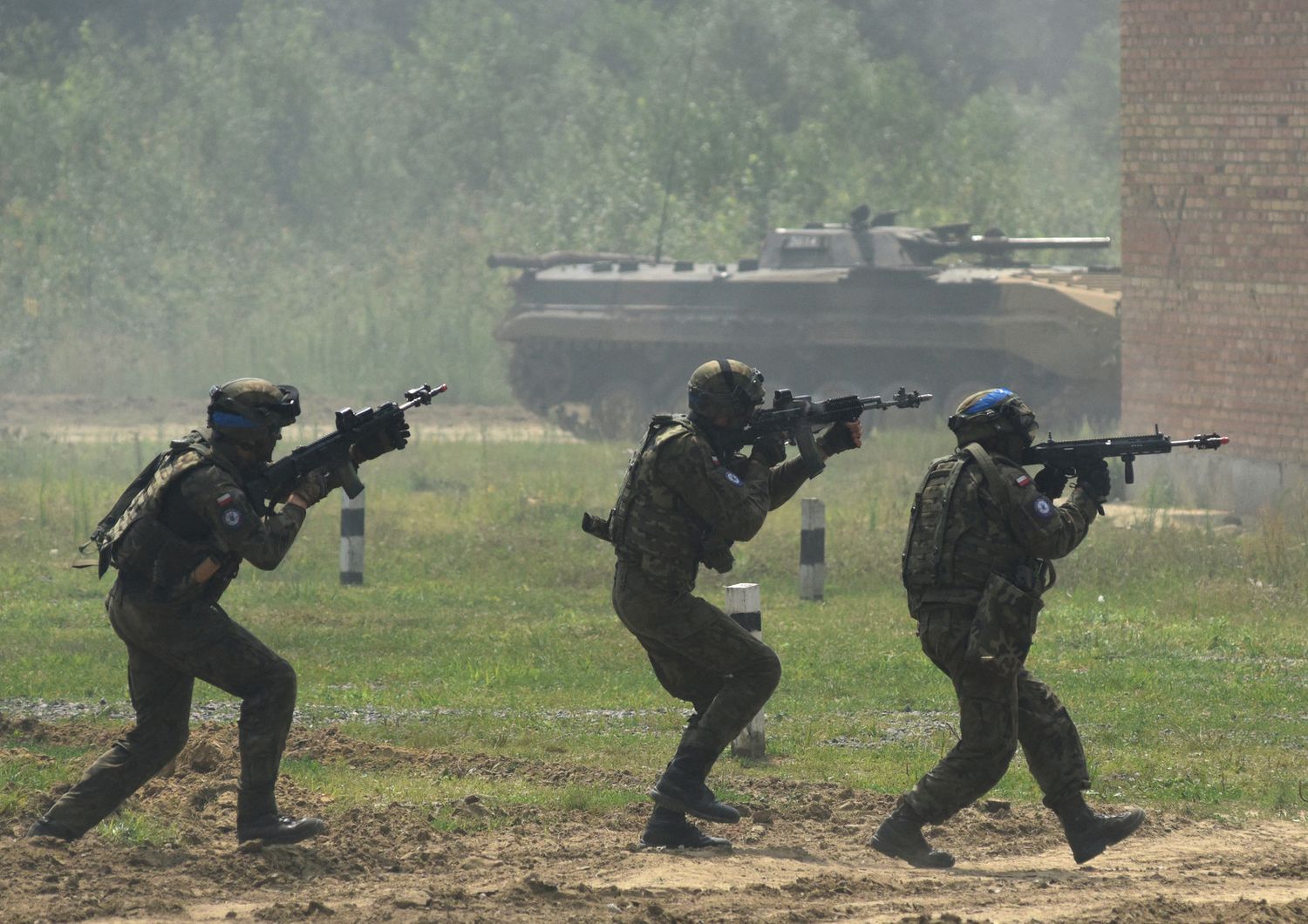 Un momento delle esercitazioni nella base militare di Yavoriv, lo scorso luglio, a cui presero parte soldati ucraini, polacchi e lituani