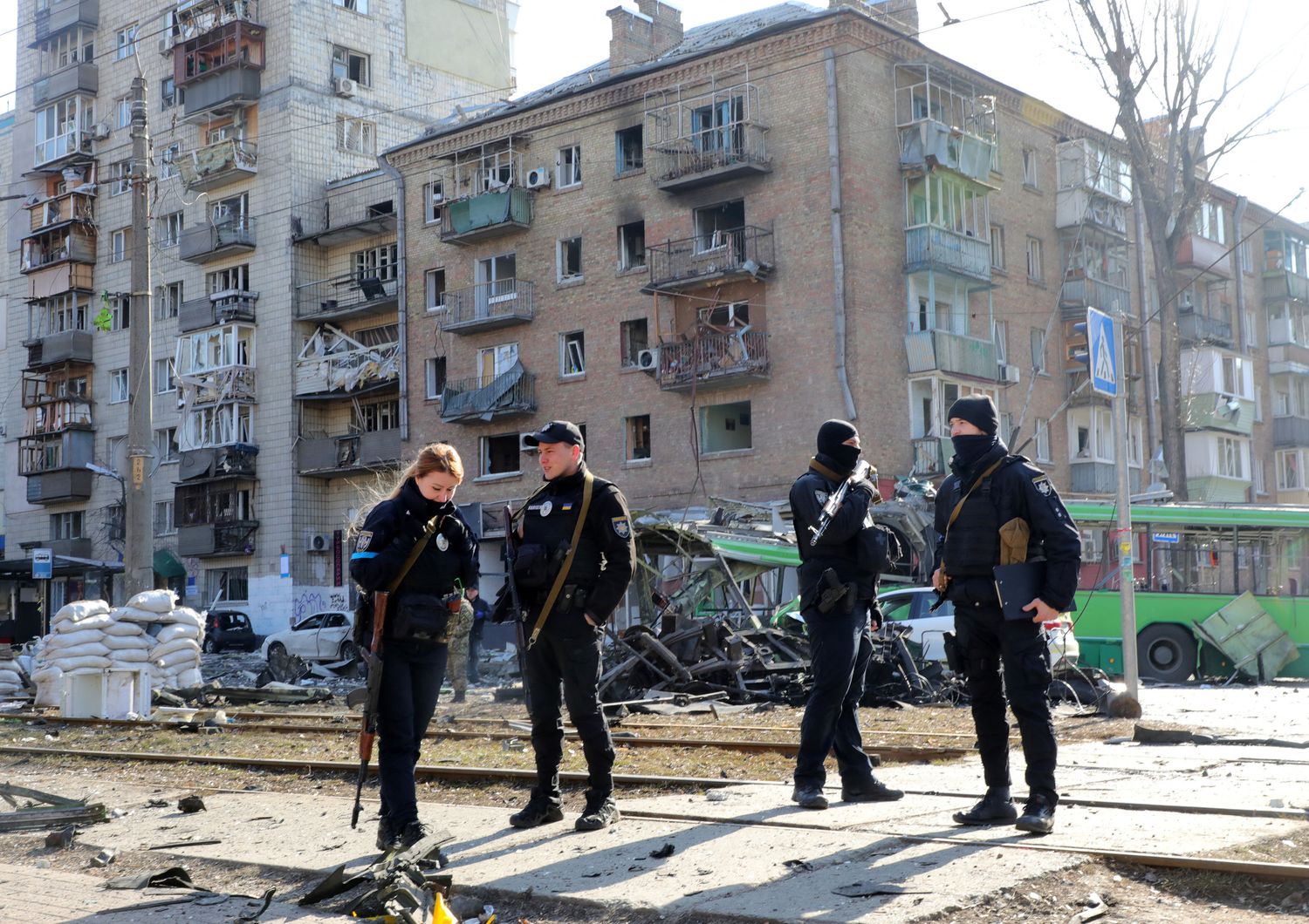 Il centro di Kiev dopo i bombardamenti&nbsp;