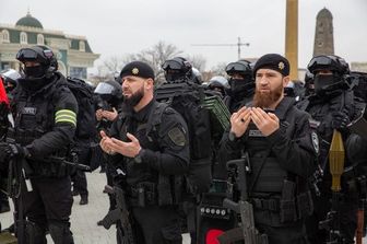 Ramzan Kadyrov con le sue milizie