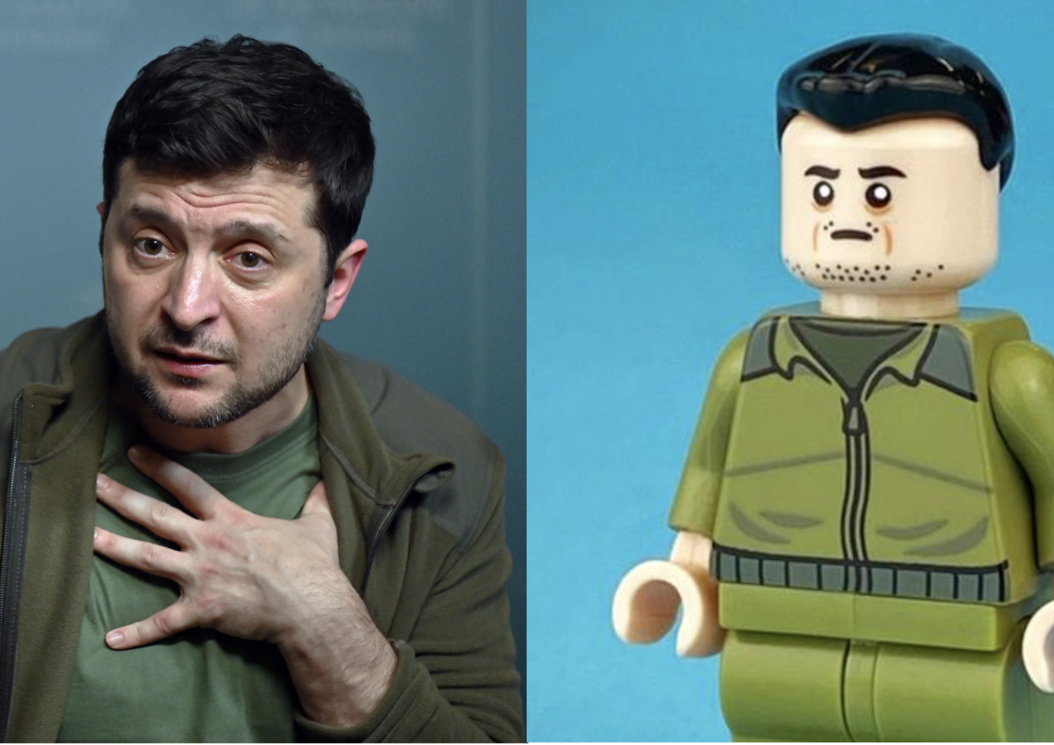 Pupazzetto Lego raffigurante Zelensky