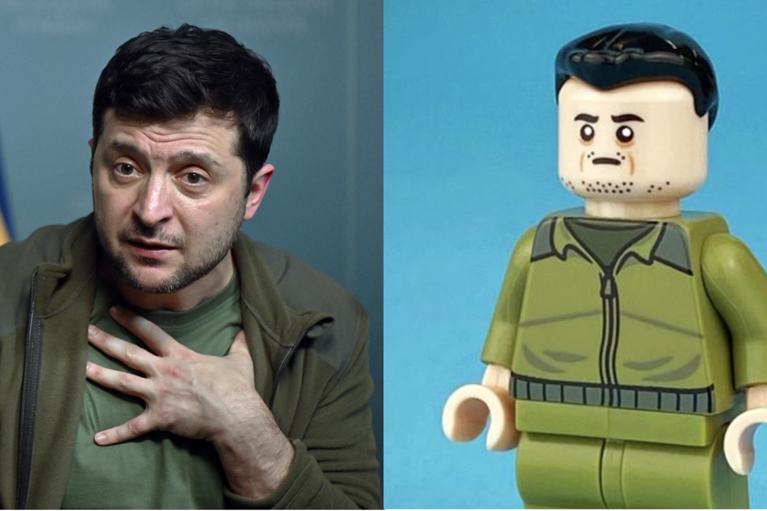 Pupazzetto Lego raffigurante Zelensky