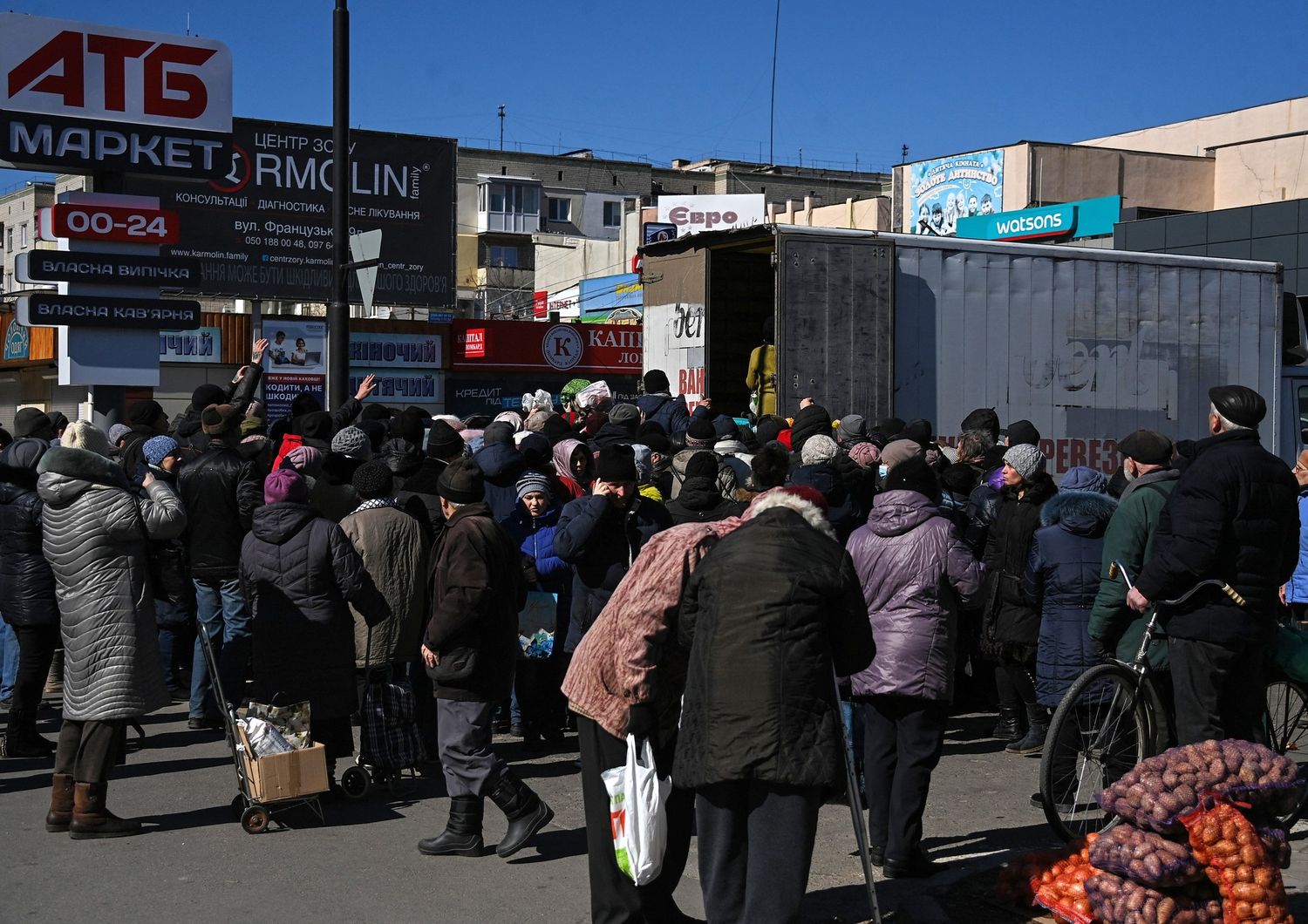 Cittadina nella regione di Kherson, Ucraina