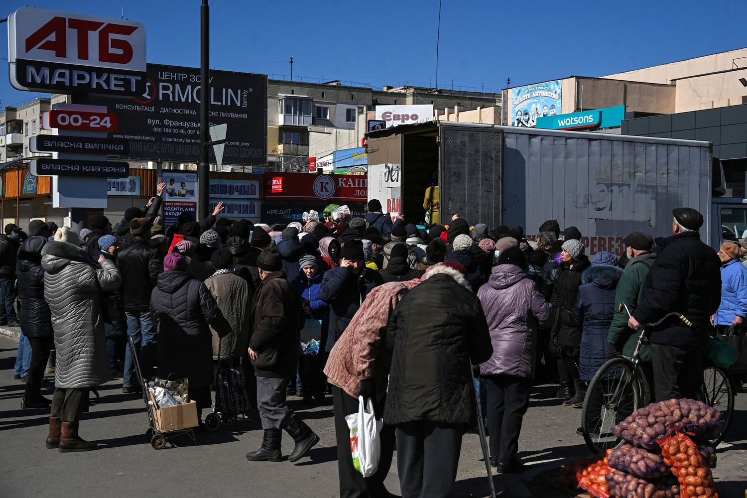 Cittadina nella regione di Kherson, Ucraina