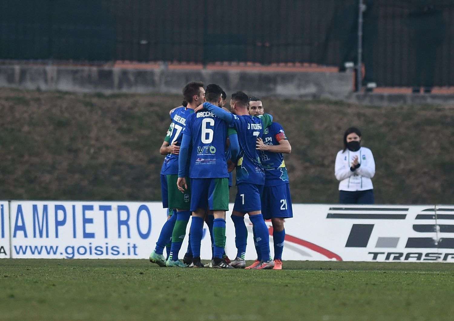 L'esultanza dopo il gol del Federalpisal&ograve; in serie C&nbsp;