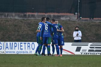 L'esultanza dopo il gol del Federalpisal&ograve; in serie C&nbsp;