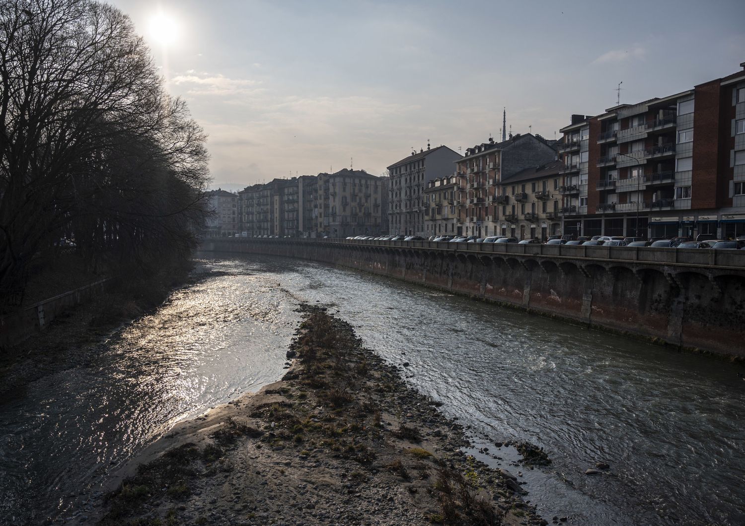 Il Po a secco a Torino