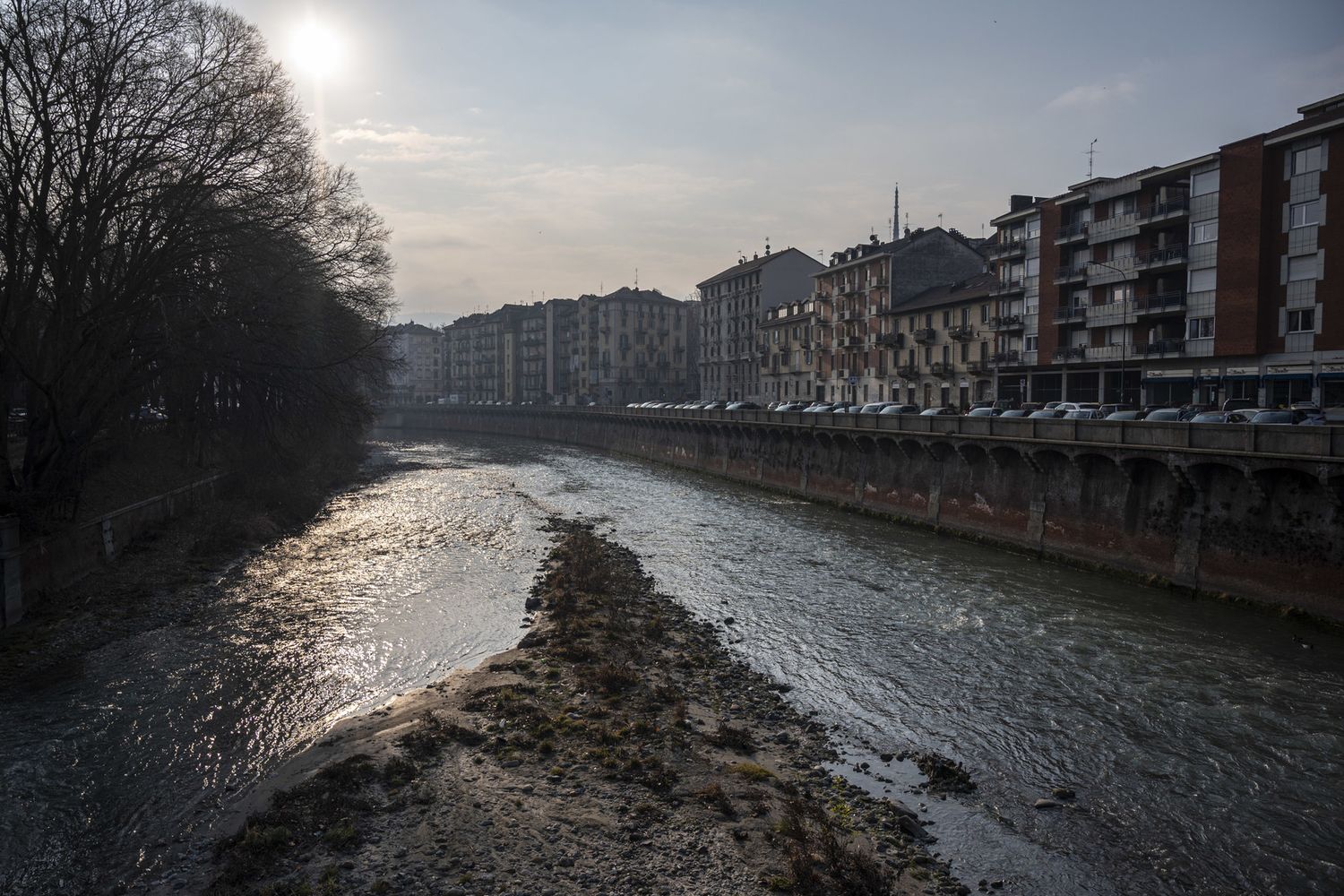 Il Po a secco a Torino
