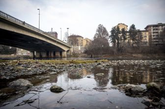 Il livello dell'acqua del Po a Torino&nbsp;