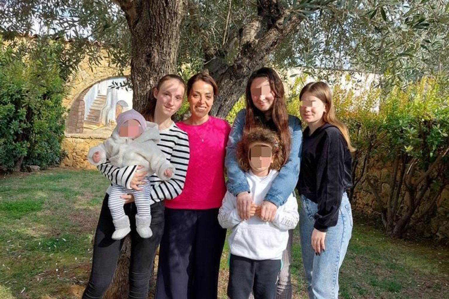 Kristina con le altre profughe ucraine