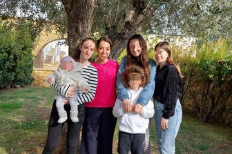 Kristina con le altre profughe ucraine