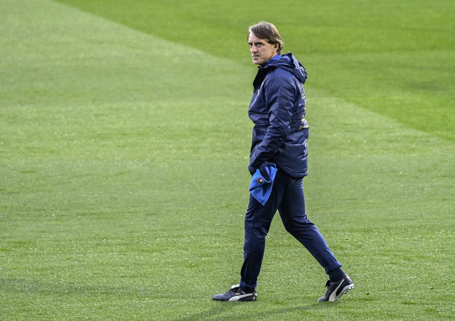 Roberto Mancini a Palermo per la sfida tra Italia e Macedonia