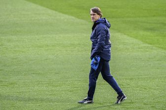 Roberto Mancini a Palermo per la sfida tra Italia e Macedonia