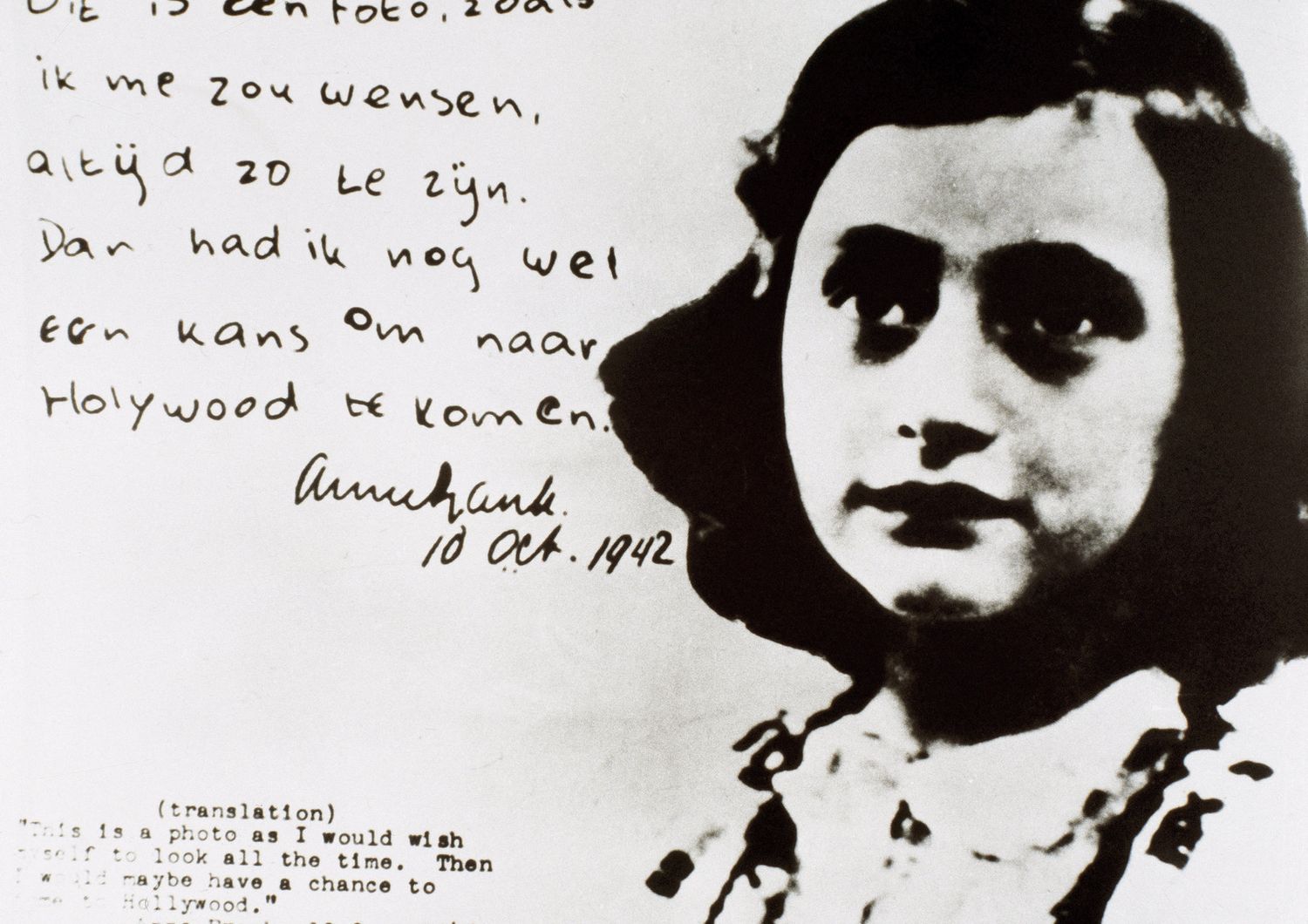 Estratto dal diario e ritratto di Anna Frank &nbsp;