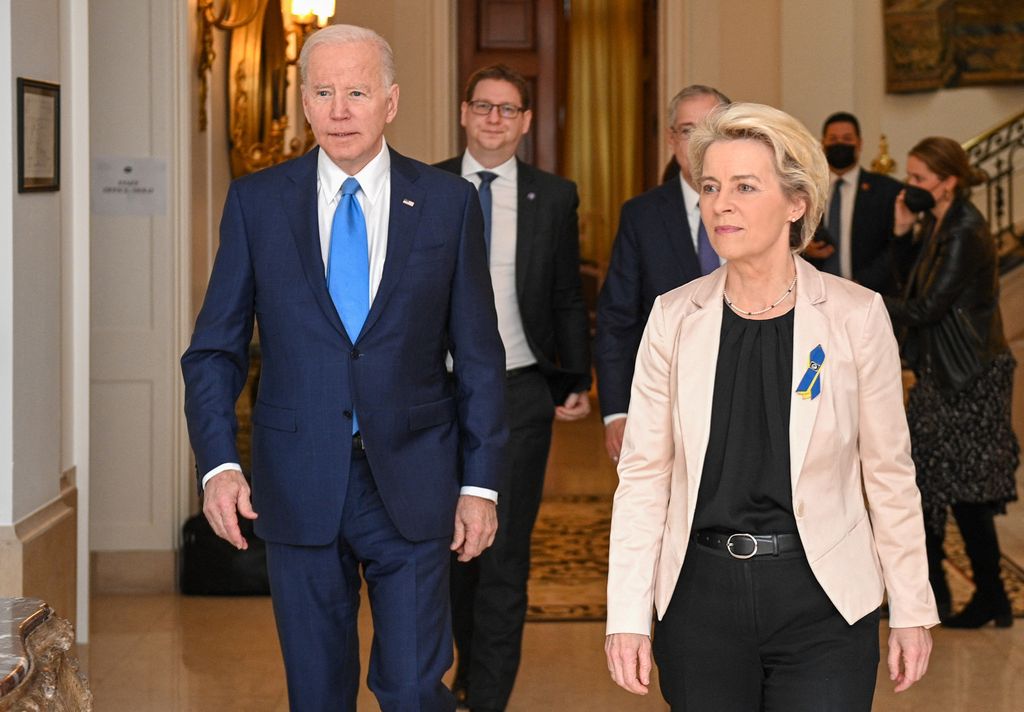 Il presidente Usa Joe Biden e la presidente della Commissione europea, Ursula von der Leyen&nbsp;