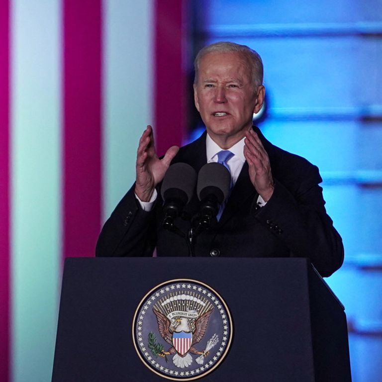 Joe Biden parla a Varsavia il 26 marzo