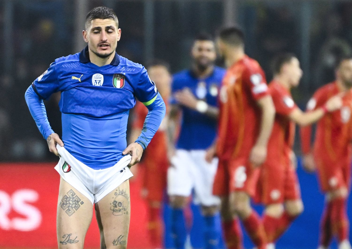 Marco Verratti al termine di Italia-Macedonia del Nord a Palermo