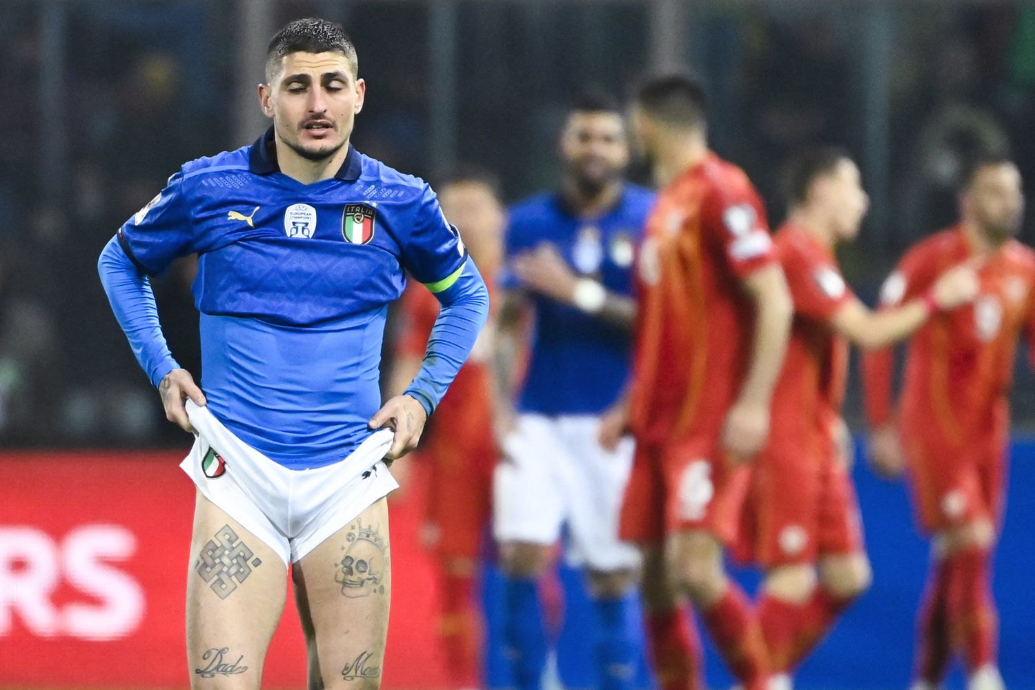 Marco Verratti al termine di Italia-Macedonia del Nord a Palermo