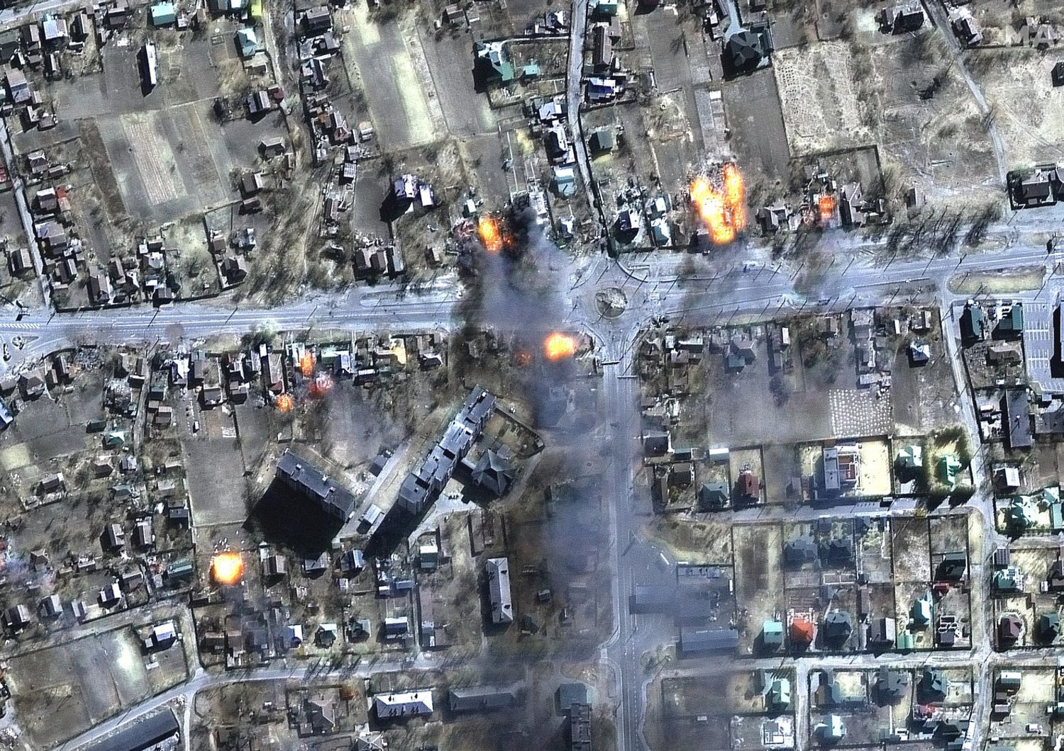 Riprese satellitari dei bombardamenti a Chernihiv&nbsp;