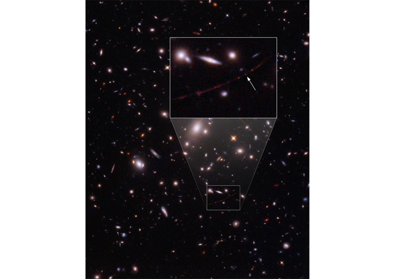 Immagine della stella pi&ugrave; lontana mai vista catturata da Hubble