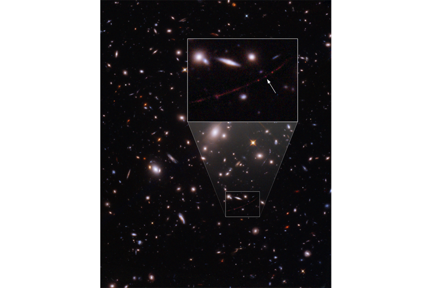 Immagine della stella pi&ugrave; lontana mai vista catturata da Hubble