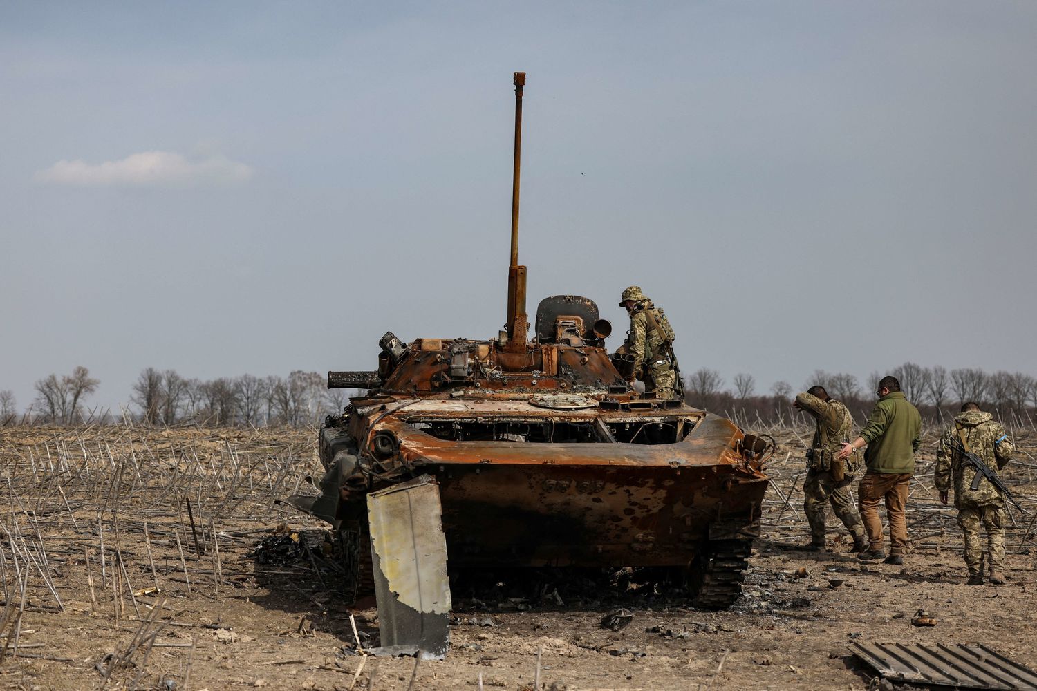 Carro armato russo abbandonato  vicino Kiev&nbsp;