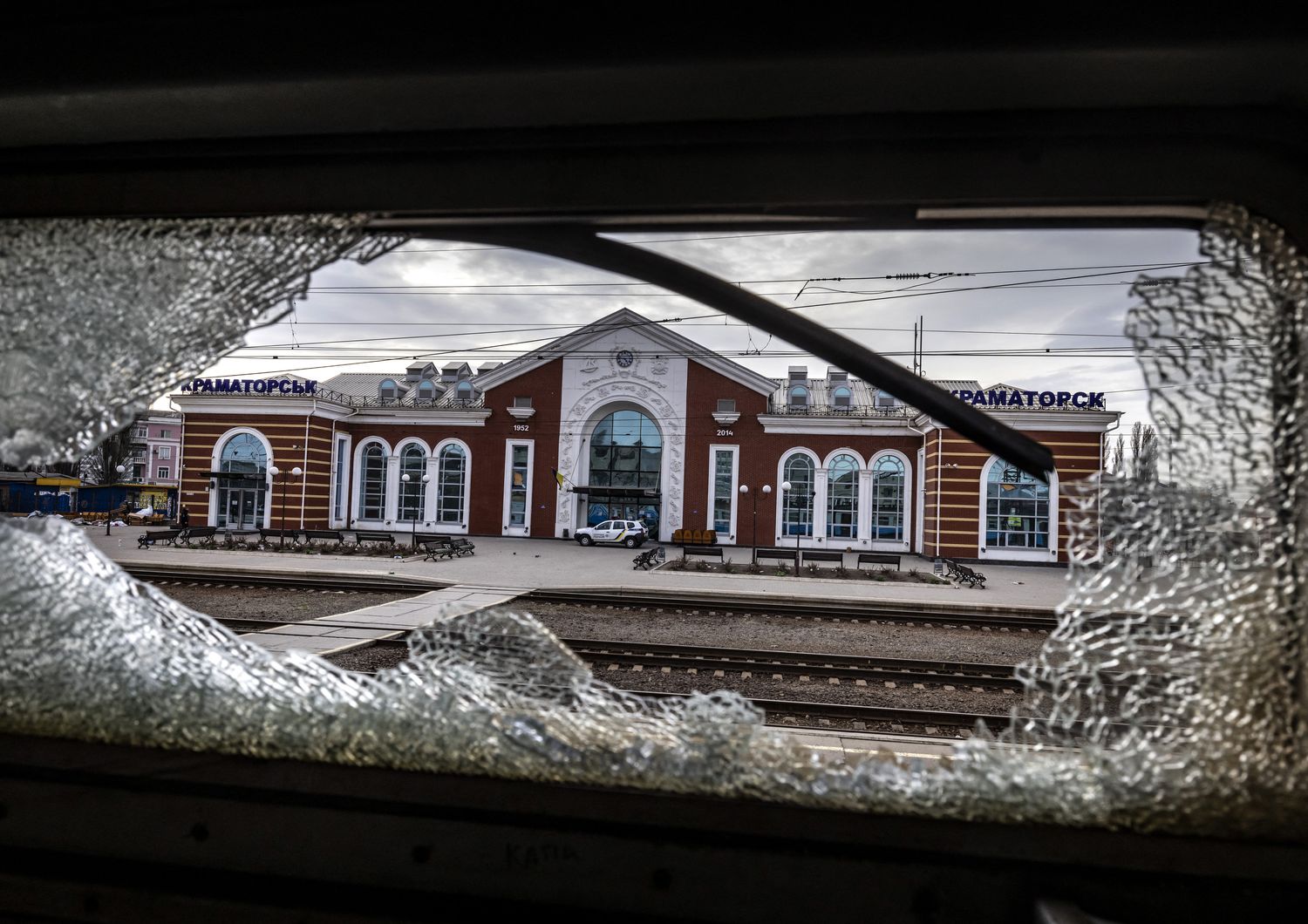 La stazione di Kramatorsk dopo il bombardamento&nbsp;