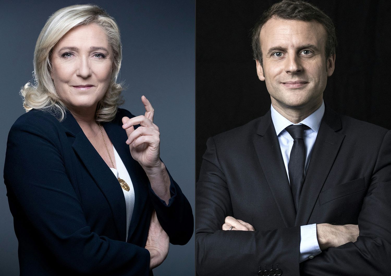 Marine Le Pen e Emmanuel Macron