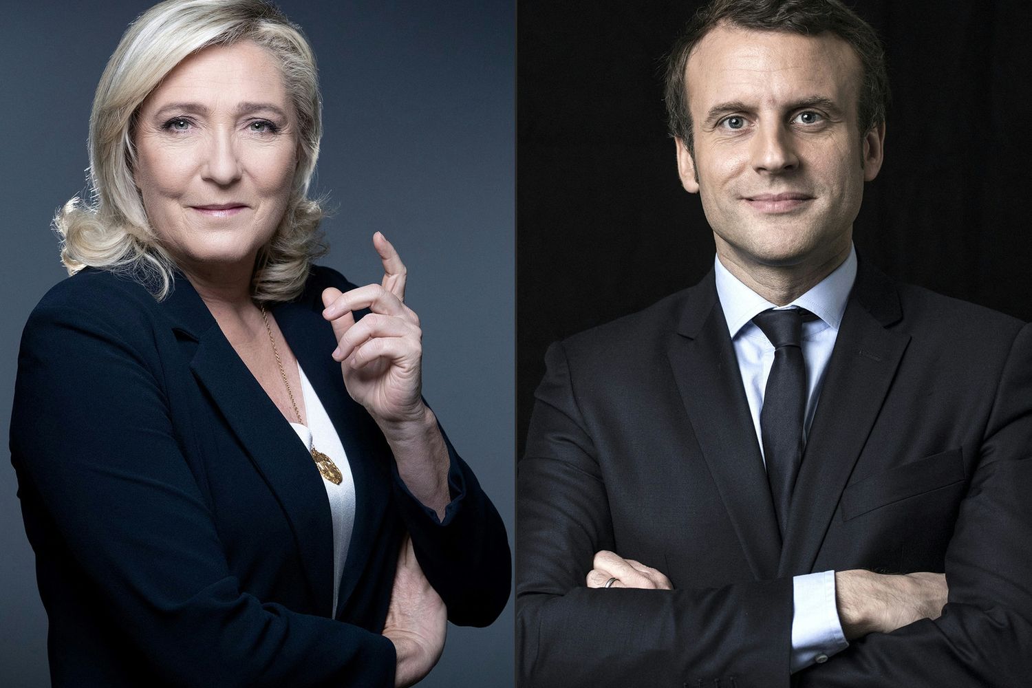 Marine Le Pen e Emmanuel Macron
