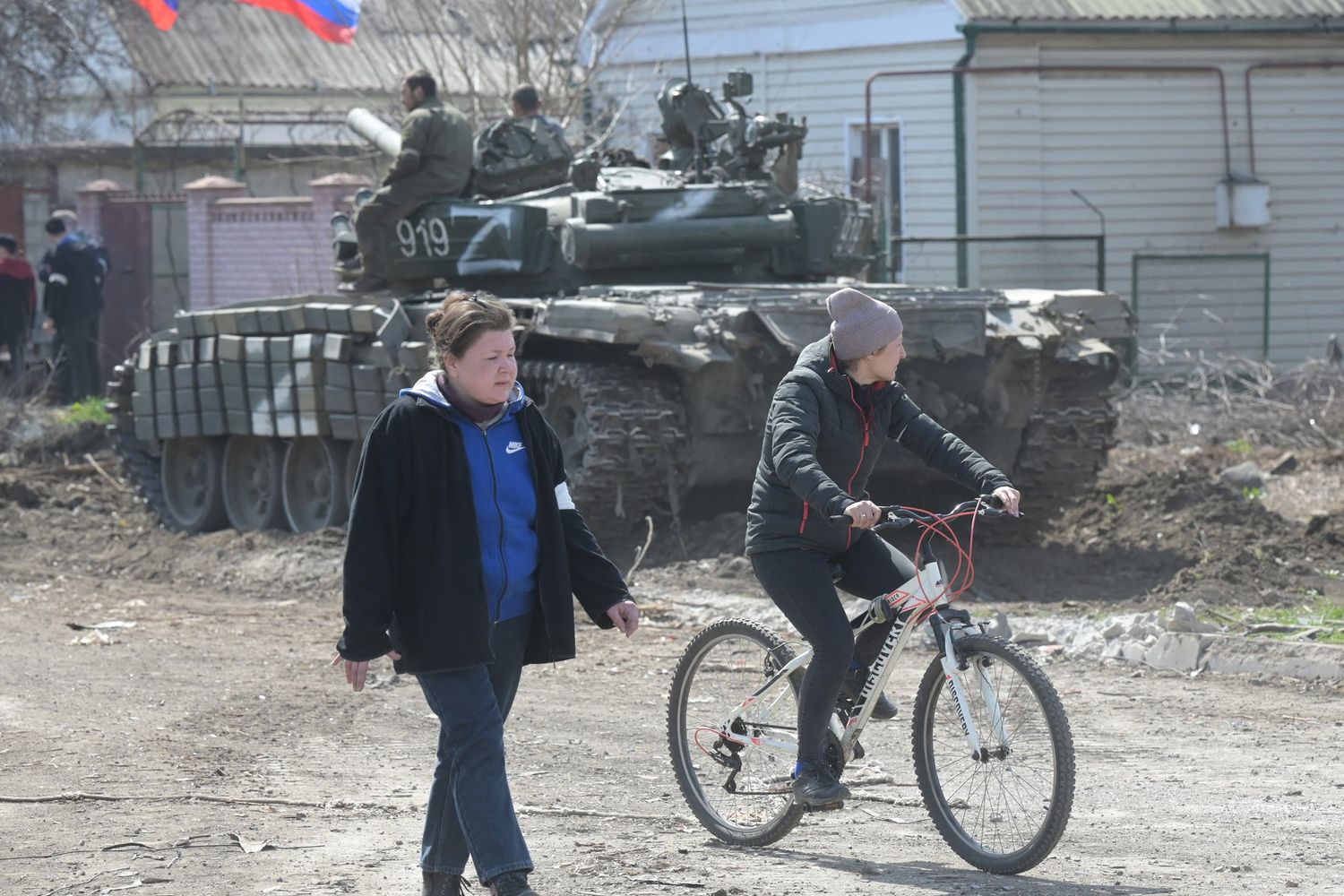 Carro armato russo a Mariupol&nbsp;