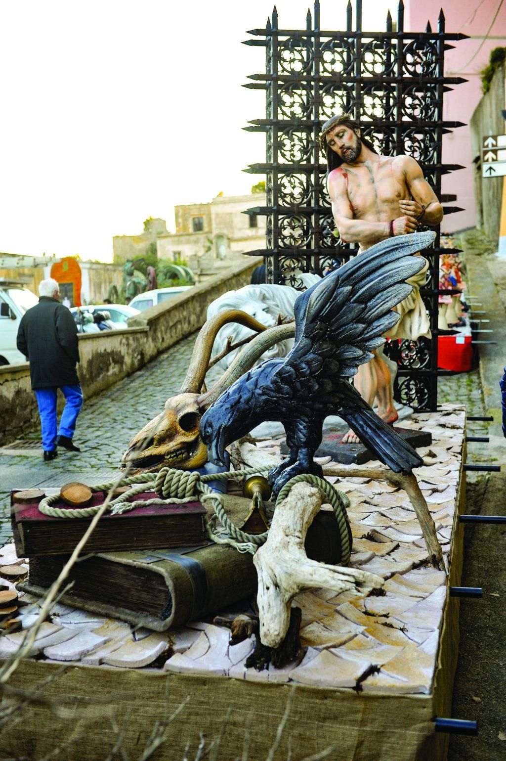 Allestimento di un carro dei Misteri