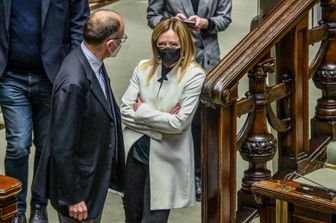 Enrico Letta e Giorgia Meloni al Senato