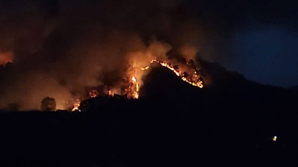 L'incendio che ha distrutto il bosco sul lago Maggiore