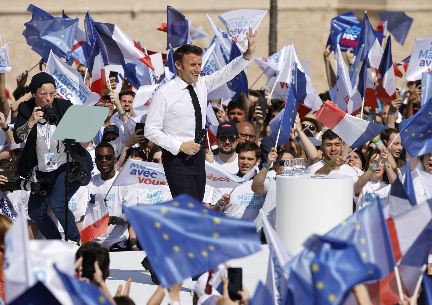 Emmanuel Macron, incontro elettorale a Marsiglia