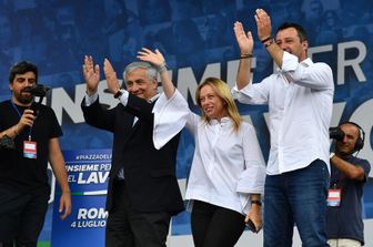 Antonio Tajani, Giorgia Meloni e Matteo Salvini